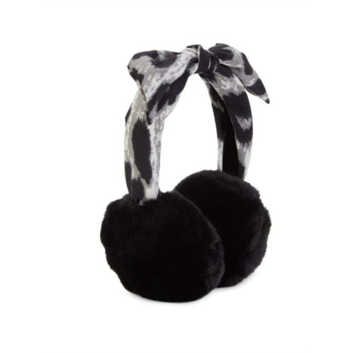 Vince Camuto Leopard Knotted-Band Faux Fur Earmuffs