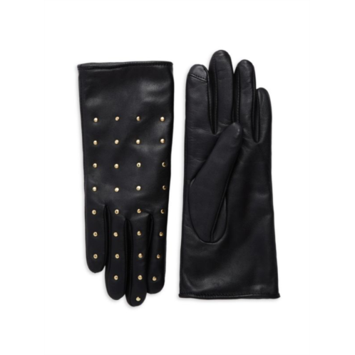 Saks Fifth Avenue Studded Faux Fur-Lined Leather Gloves