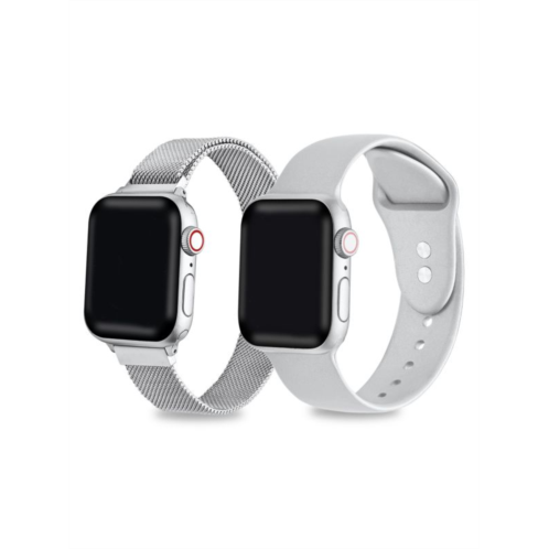 Posh Tech 2-Pack Silicone & Stainless Steel Apple Watch Replacement Bands/38MM-40MM