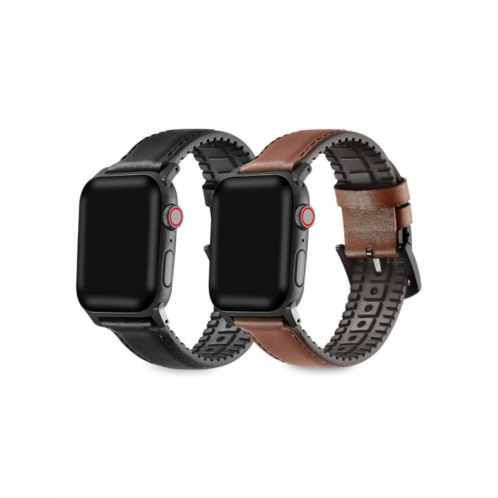 Posh Tech 2-Pack Leather & Silicone Apple Watch Replacement Bands/38MM-40MM