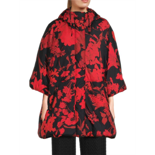 Valentino Floral A Line Puffer Jacket
