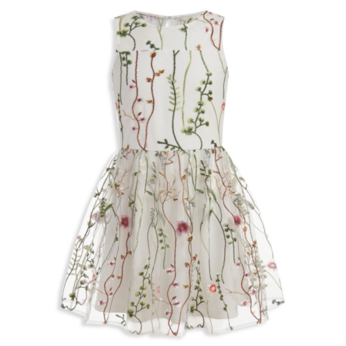 Calvin Klein Little Girls Garden Mesh Sleeveless Dress