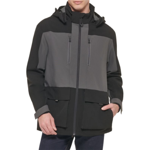 Cole Haan Colorblock Water-Resistant Hooded Jacket