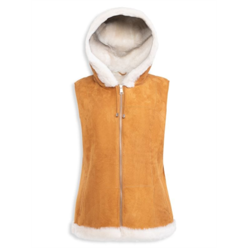 WOLFIE FURS Made For Generations Shearling Hooded Vest