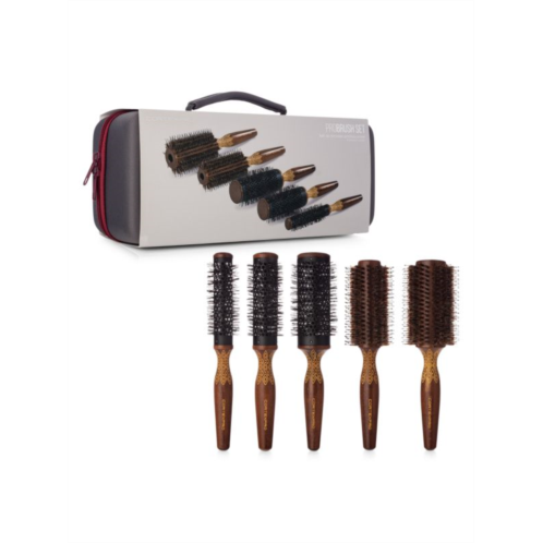Cortex Beauty 5-Piece Thermal Pro Wood Carved Brush Set