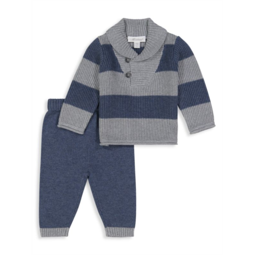 Miniclasix Baby Boys 2-Piece Striped Sweater & Pants Set