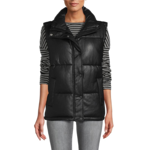 Marc New York Performance Faux Leather Puffer Vest