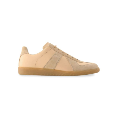 Maison Margiela Replica Sneakers In Beige Leather Athletic Shoes Sneakers