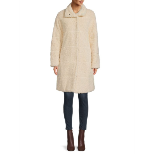 Donna Karan New York Reversible Quilted Faux Fur Coat