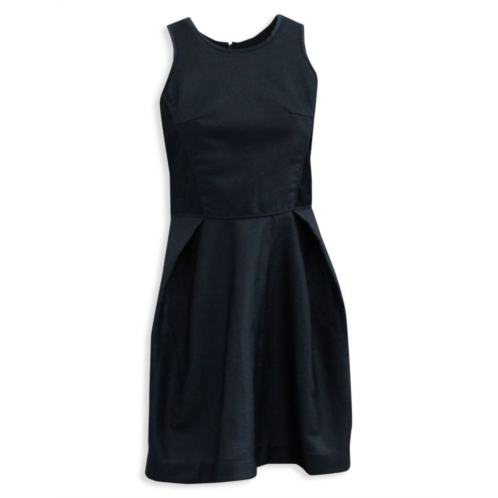 Maje Sheath Dress With Inverted Pleats In Navy Blue Polyester