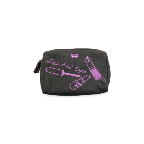 Anya Hindmarch Cosmetic Pouch In Black Canvas