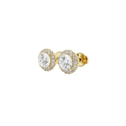 Saks Fifth Avenue Build Your Own Collection 14K Gold & Lab Grown Round Diamond Halo Stud Earrings
