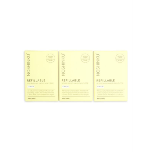 Noshinku 3-Pack Refillable Lemon Ylang Ylang Rejuvenating Pocket Sanitizer