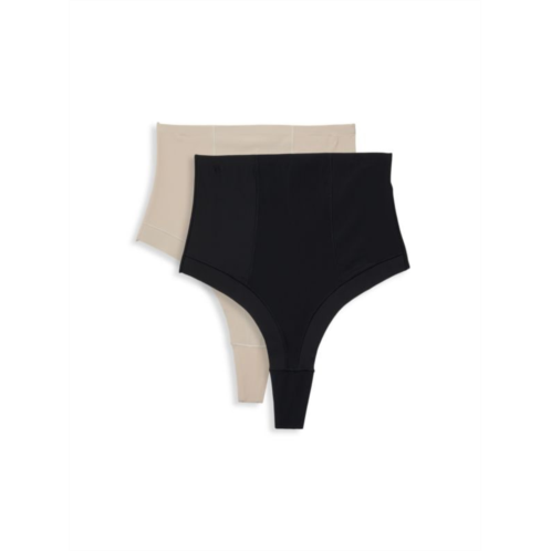 AVA & AIDEN 2-Pack Control Top Thongs