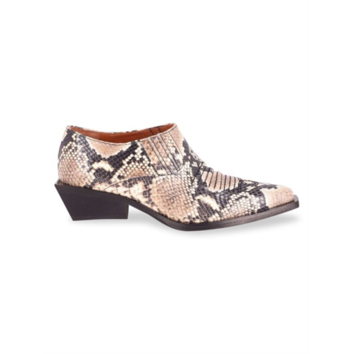 Rejina Pyo Dolores Snake-Effect Ankle Boots In Animal Print Leather Boots