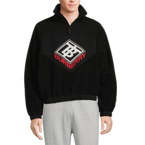 Burberry Logo Graphic Zip Up Sweatshirt