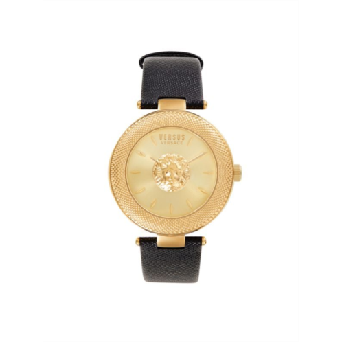 Versus Versace 40MM Stainless Steel & Leather Strap Watch