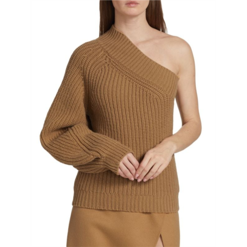 Michael Kors Collection Shaker One-Shoulder Sweater