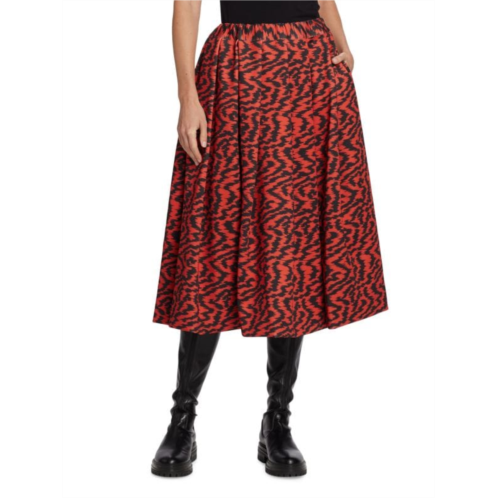 Comme des Garcons Printed Pleated Midi Skirt