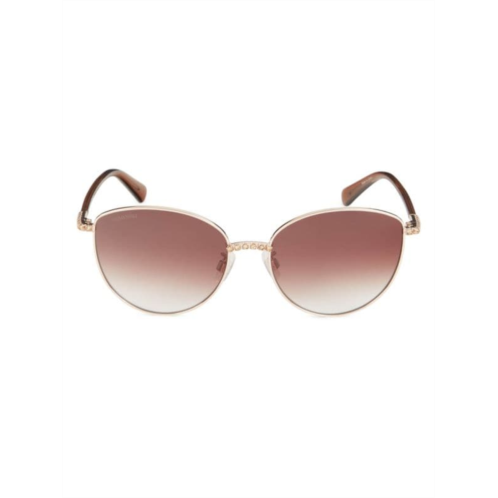 Swarovski 59MM Faux Crystal Round Cat Eye Sunglasses