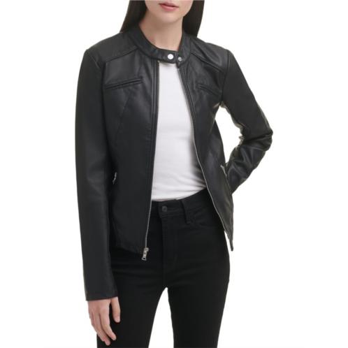 Guess Band Collar Faux Leather Jacket