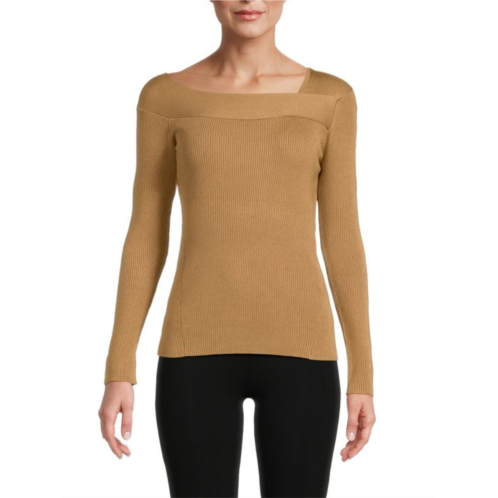 Donna Karan Asymmetric Ribbed Sweater