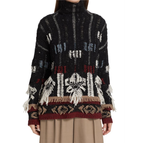Altuzarra Nanna Fringe Embellished Turtleneck Sweater
