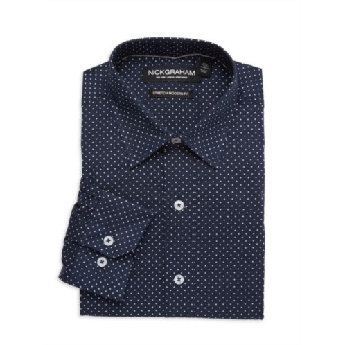 Nick Graham Everywhere Stretch Modern Fit Polka Dot Sport Shirt