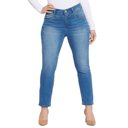 Seven7 High Rise Yoke Ankle Straight Jeans
