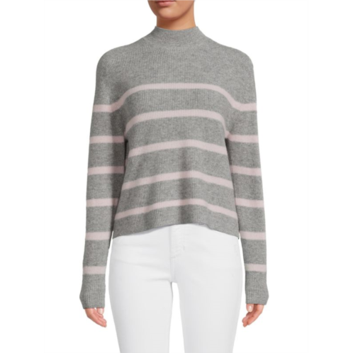 Amicale Rib Knit Striped Sweater