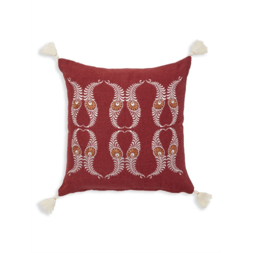 Roselli Udaipur Fringe Linen Throw Pillow