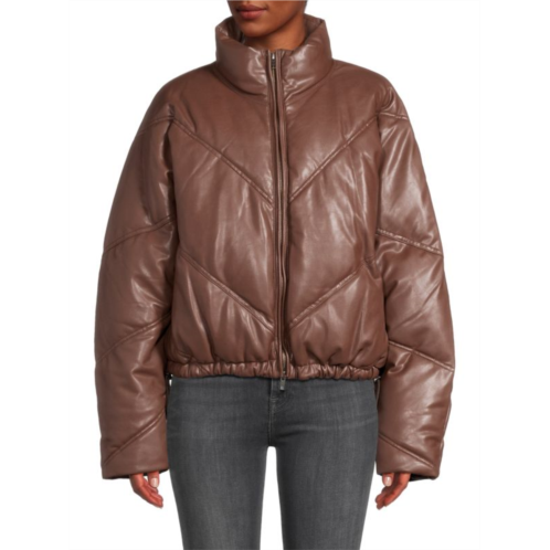 A.L.C. Morrison Coated Cropped Puffer Jacket