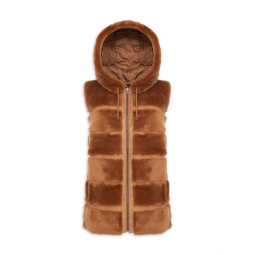 WOLFIE FURS Made For Generations Reversible Shearling Hooded Vest