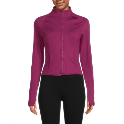 Yogalicious Solid Cropped Jacket