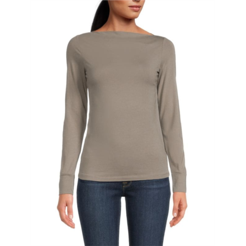 James Perse Stretch Cotton Boatneck Top