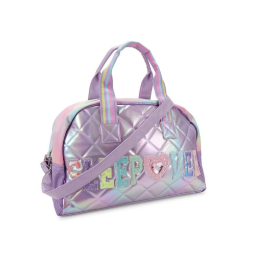 OMG Accessories Kids Embellished Quilted Duffel Bag