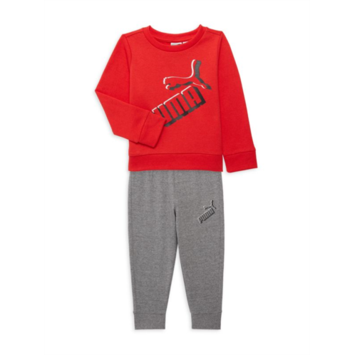 Puma Little Boys 2-Piece Logo Sweatshirt & Joggers Set
