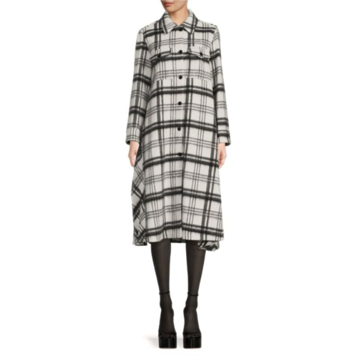 REDValentino Checked Wool Blend Coat