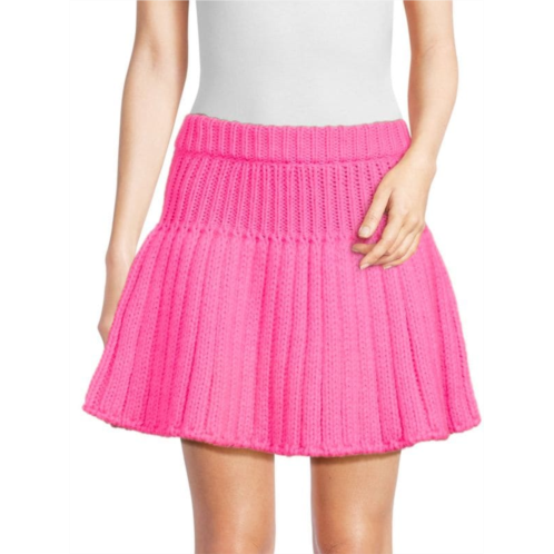 REDValentino Wool Blend Fit & Flare Mini Skirt