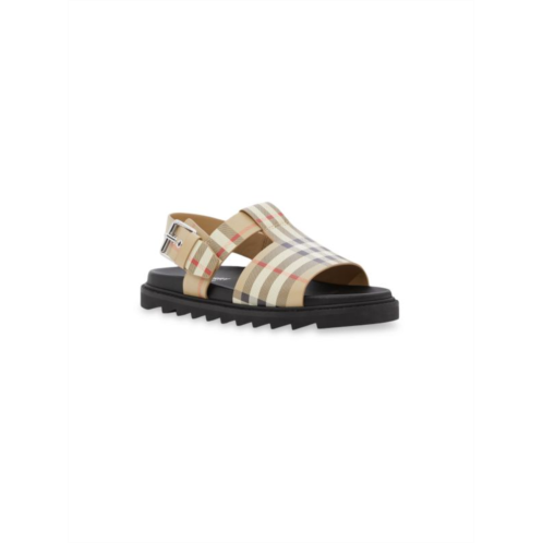 Burberry Little Kids & Kids Check Leather Sandals