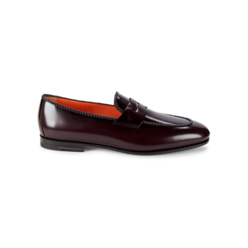 Santoni Patent Leather Penny Loafers