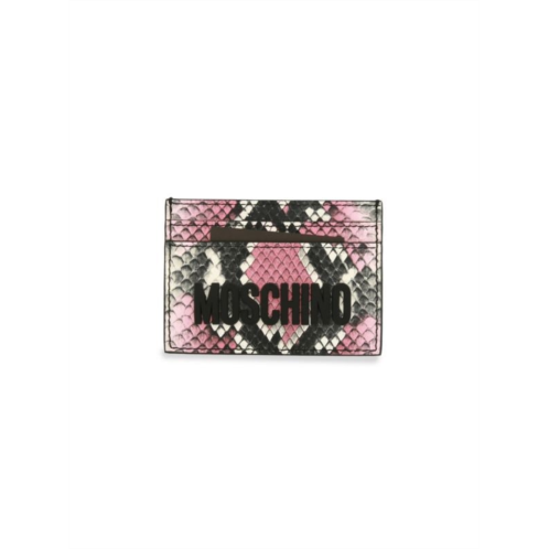 Moschino Snakeskin Print Leather Card Case