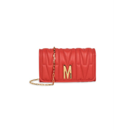 Moschino Quilted Monogram Leather Crossbody Bag