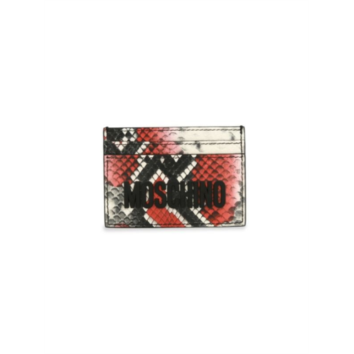Moschino Snakeskin Print Leather Card Case