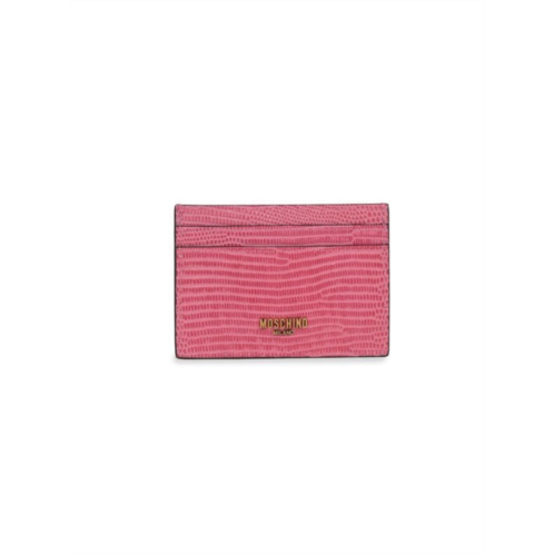Moschino Logo Embossed Leather Card Case