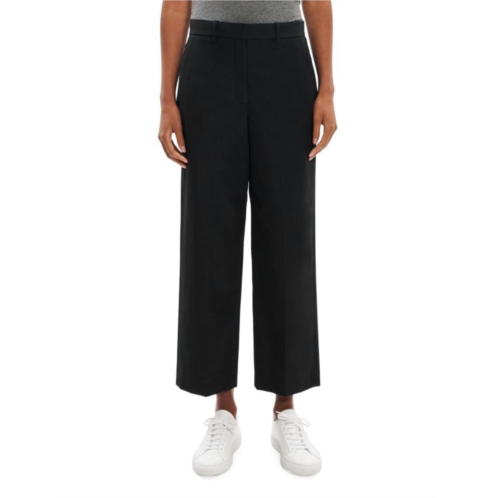 Theory High-Rise Cotton Twill Trousers