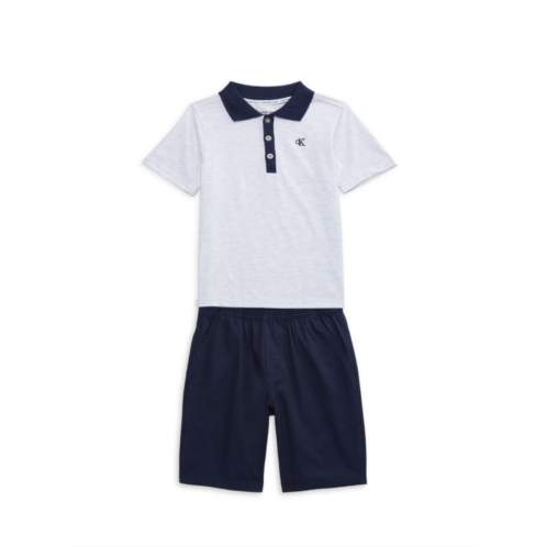 Calvin Klein Jeans Little Boys 2-Piece Polo & Shorts Set