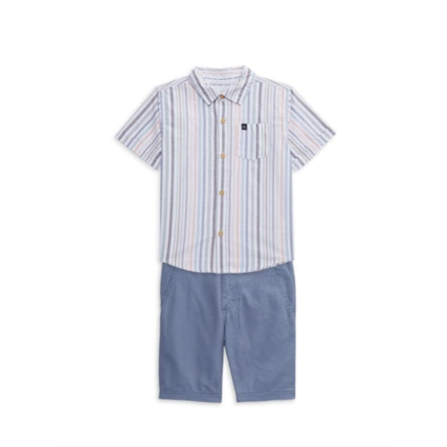 Calvin Klein Little Boys 2-Piece Striped Shirt & Shorts Set