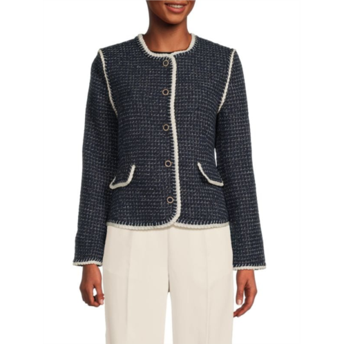 nanette nanette lepore Tweed Contrast Trim Jacket