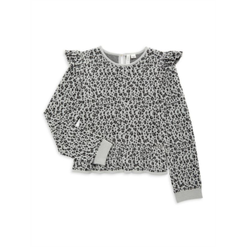 Janie and Jack Baby, Little Girls & Girls Leopard Print Ruffle Sweater